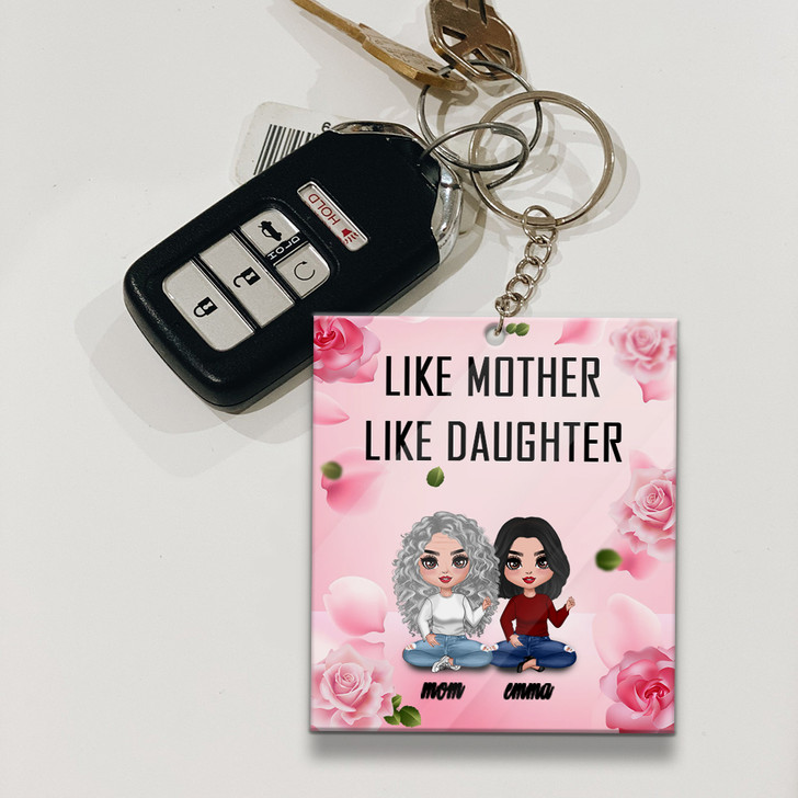 Personalized Gift For Mom Like Mother Like Daughter Keychain