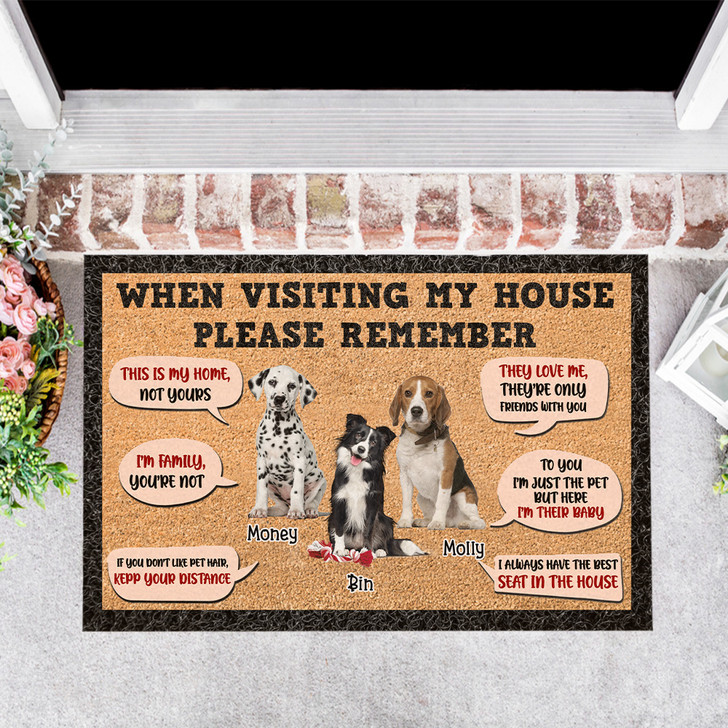 Personalized Doormat For Dog Lovers With Custom Name And Photo