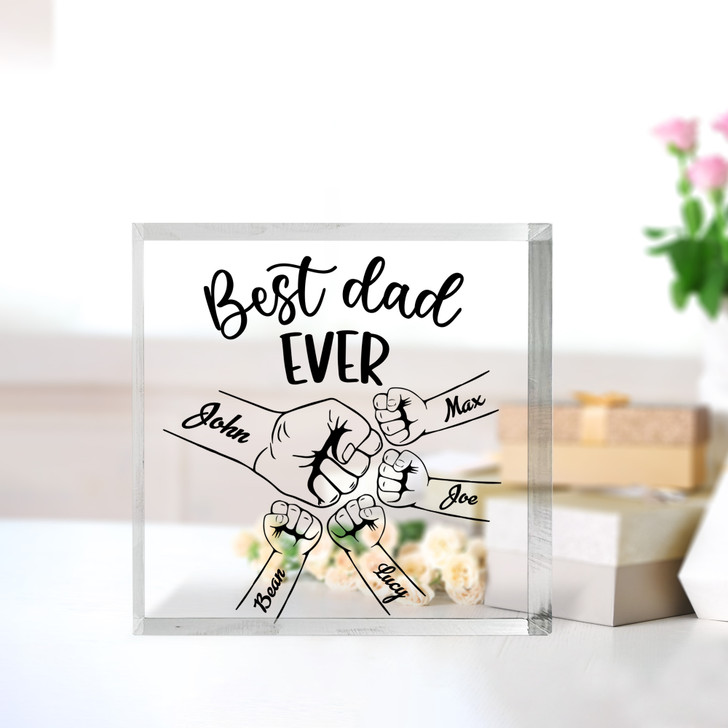 Personalized Gift For Dad Best Dad Ever Square Acrylic Block