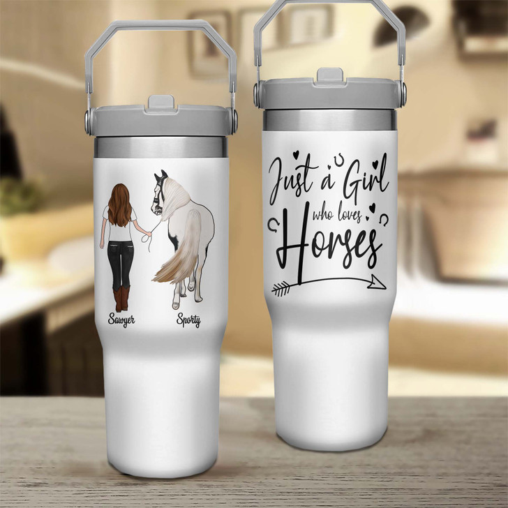 Custom Stainless Steel Travel Tumbler 30oz Girl With Horses Hot Product 2023
