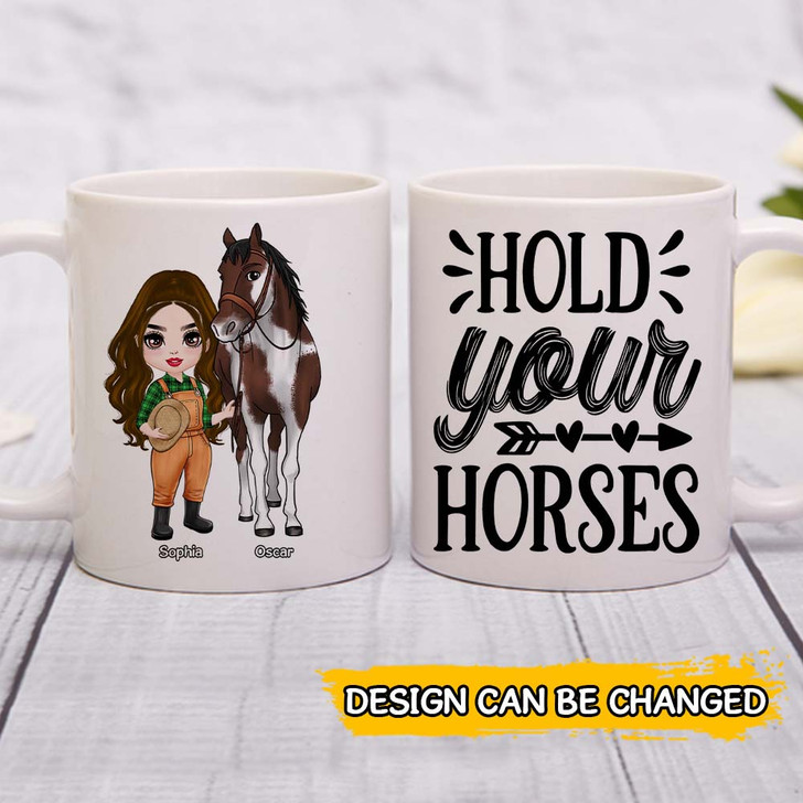 Personalized Gift For Horse Mom Girl With Horse Coffee Mug