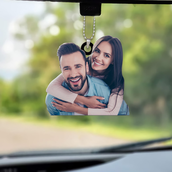 Personalized Family Gift Photo Upload Family Couple Acrylic Car Hanging