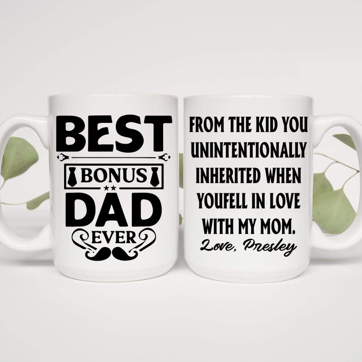 Personalized Gift For Step Dad Best Bonus Dad Ever Mug