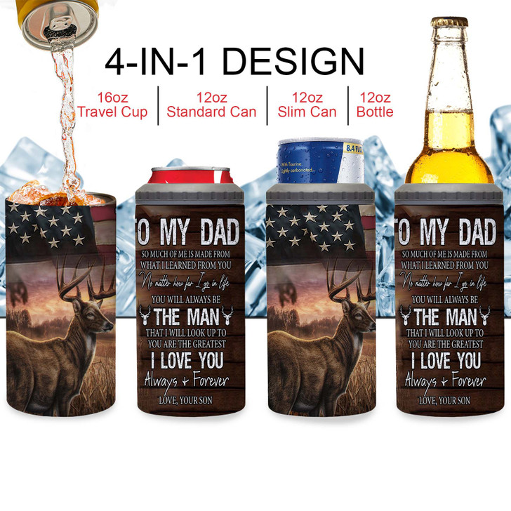 Can Cooler 4-in-1 Stainless Steel Deer Hunting Gift For Dad From Son