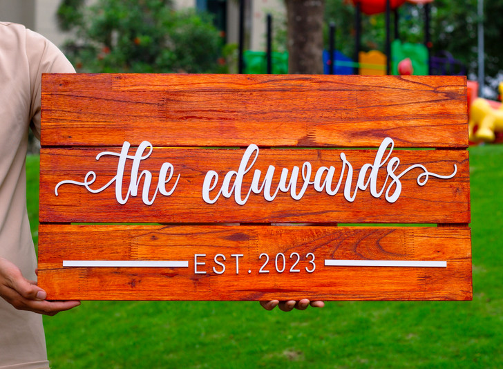 Personalized Wooden Sign Home Decor Custom Family Name