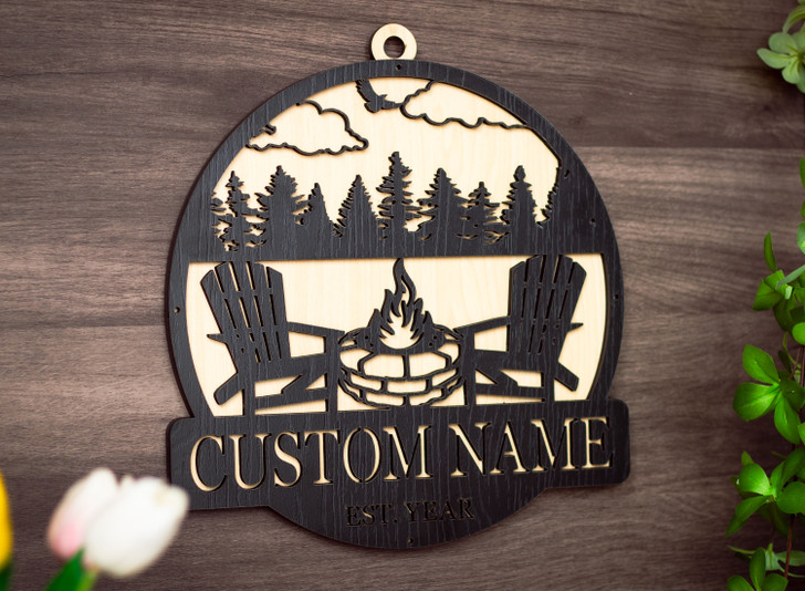 Personalized Wood Sign Custom Name Custom Gift For Camping Lovers