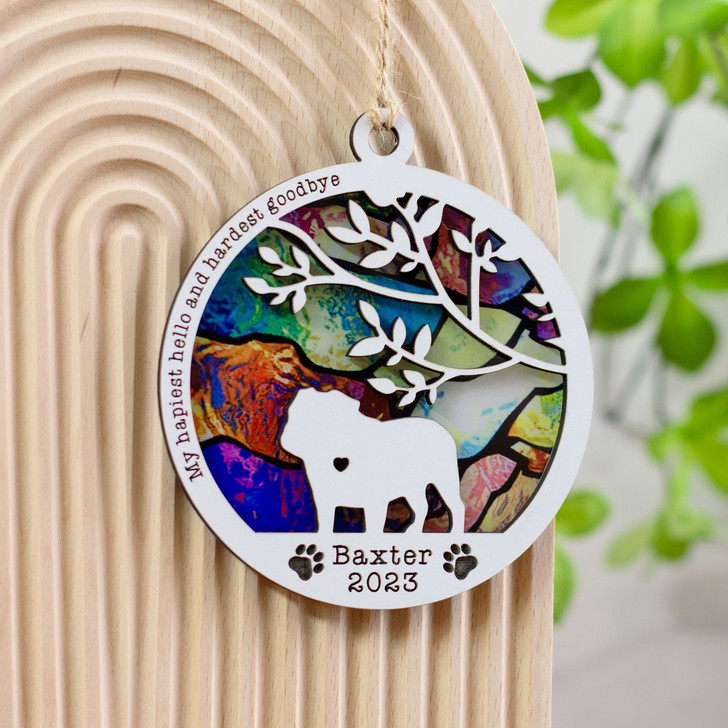 Personalized Sympathy Gift Loss Of Dog Custom Name And Dog Breed Layered Ornament