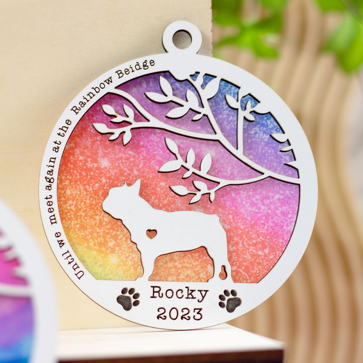 Rainbow Bridge Personalized Ornament, Pet Rememberance Ornament, Pet Loss Ornament, Dog Memorial Ornament