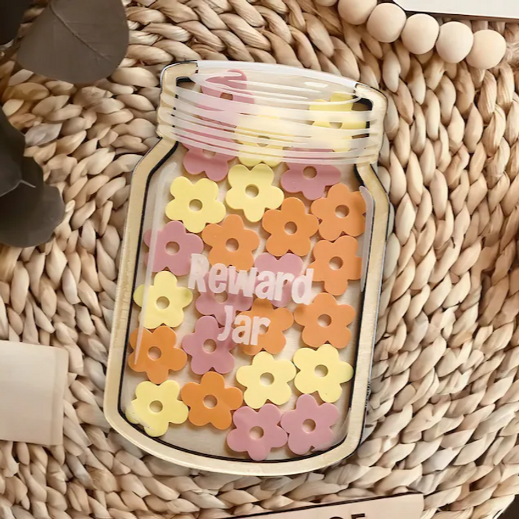 Personalized Flower Reward Jar for Classroom, Good Behavaviour Gift For Children