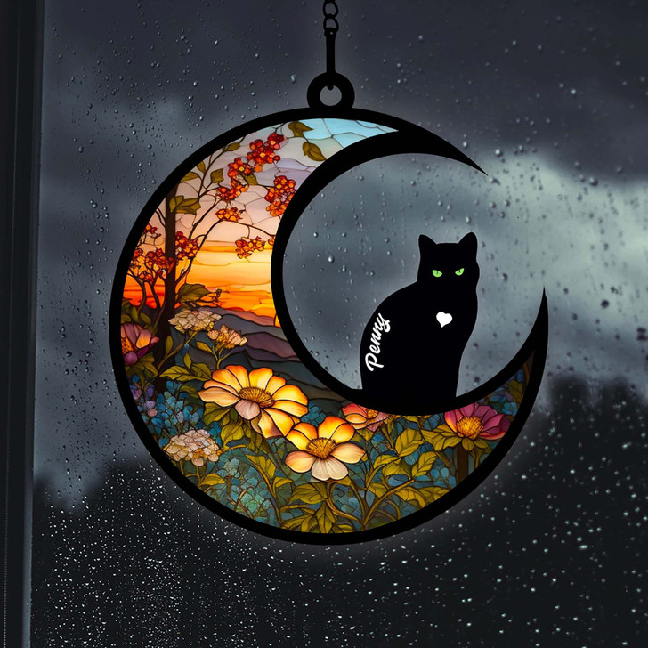 Custom Gift For Cat Lovers Personalized Cat Ornament Suncatcher