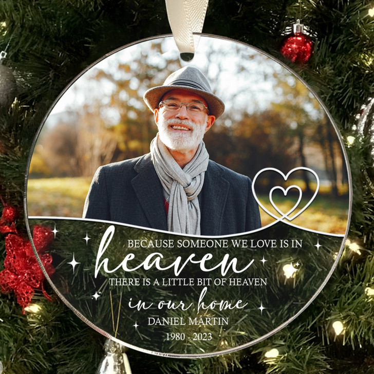 Personalized Grandfather Acrylic Remembrance Ornament, Thoughtful Christmas Remembrance Present