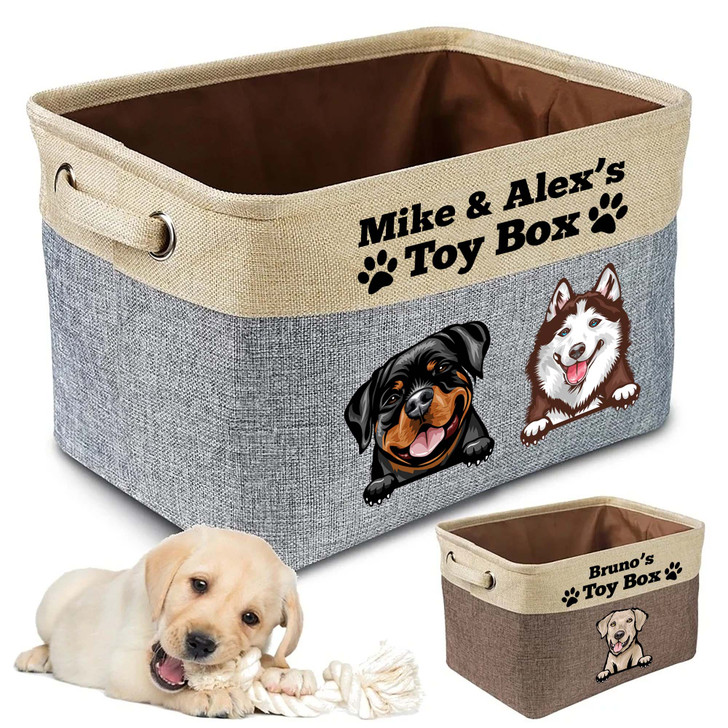 Ultimate Personalized Gift for Dog Lovers Tailored Toy Box with Your Dog's Name and Breed