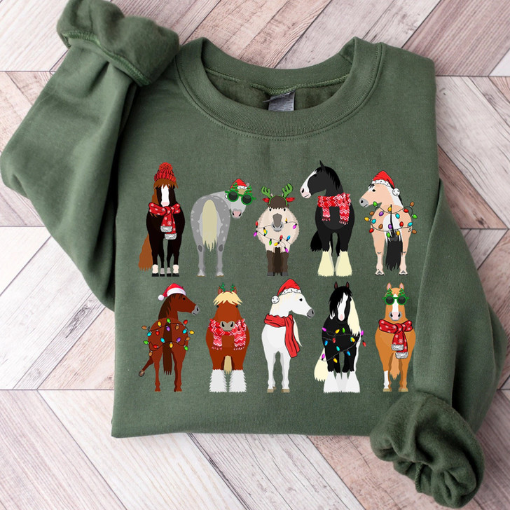 Christmas Funny and Cute Gift for Horses Lovers, Horses Shirt