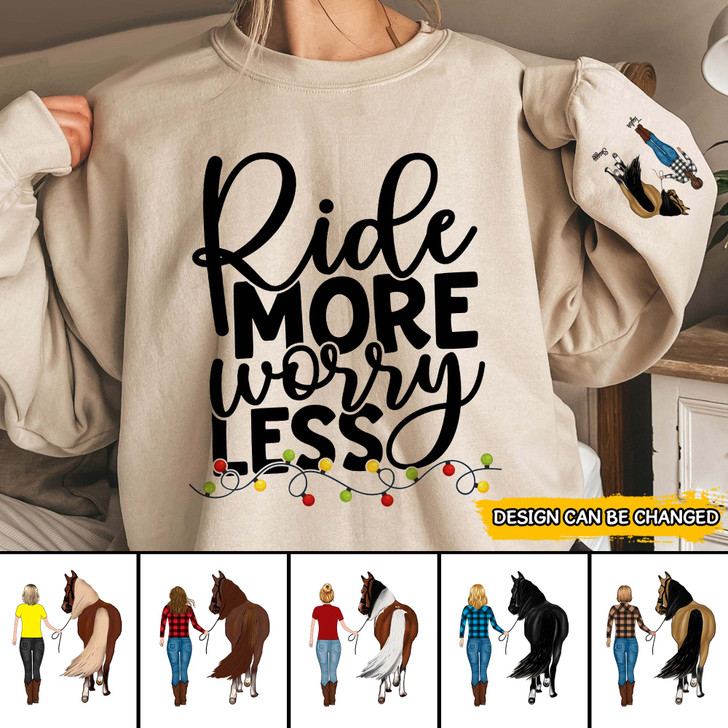 Personalized Christmas Gift For Horse Girl Sleeved Printed Shirt