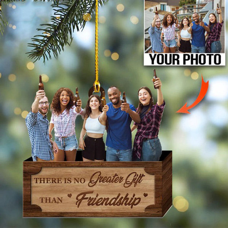 Personalized Friend and Colleague Christmas Acrylic Ornament, Keychain, Snowball Custom Photo