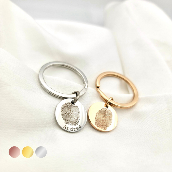 Personalized Ring Tag For Her Fingerprint Charm Birthstone