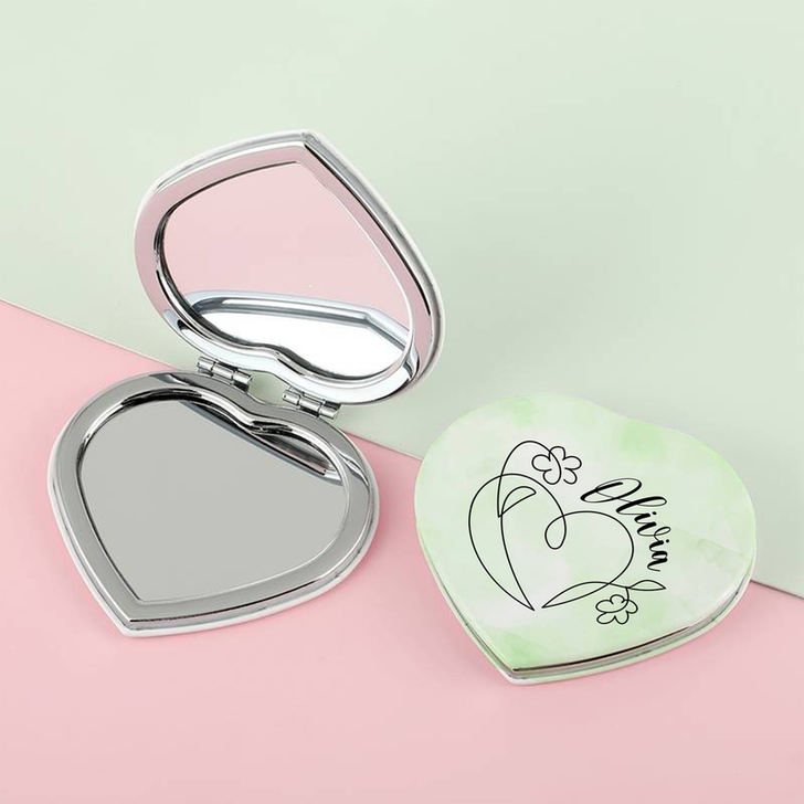Personalized Valentine Gift for Her , Custom Compact Mirror