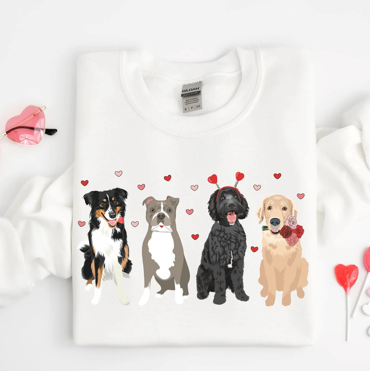 Cute Valentine Gift Shirt for Dog Lovers, Valentine with Dogs