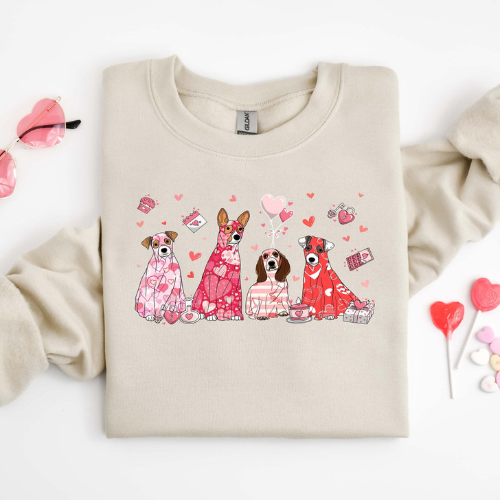 Cute Valentine Shirt for Dog Lovers, Pink Dog