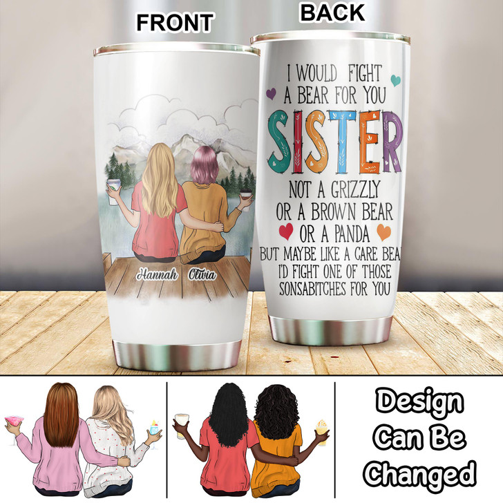 Personalized 20oz Tumbler Cup For Sisters, Besties and Friends