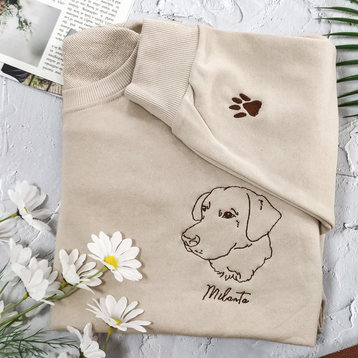 Personalized Embroidery Shirt Custom Dog Photo And Dog Name For Dog Lovers