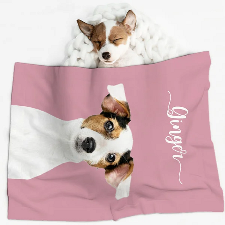 Personalized Colorful Upload Your Pet Photo Blanket, Gift for Dog and Cat Lovers
