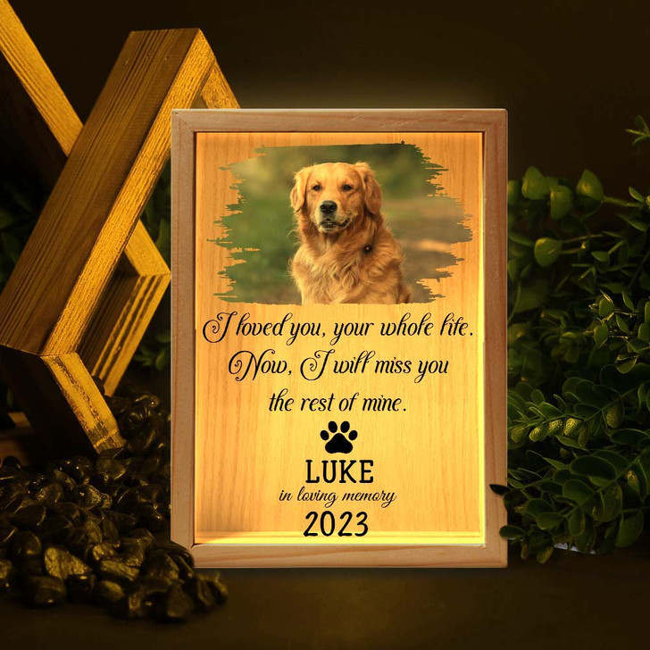 Personalized Memorial Dog Photo Light Box, I Will Miss You For The Rest Of Mine