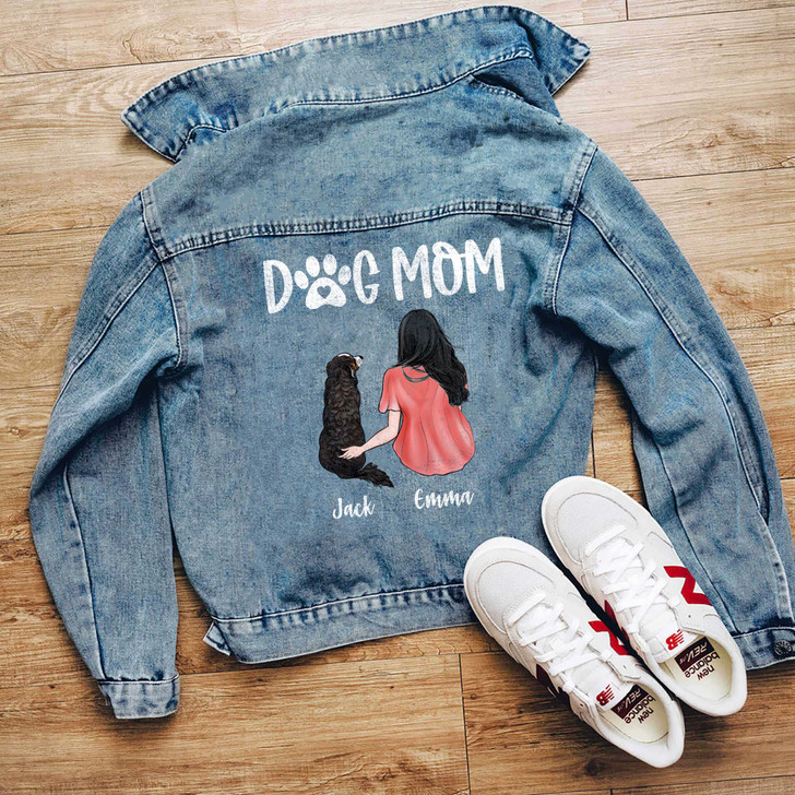 Personalized Denim Jeans Jacket For Dog Mom, Custom Gift For Dog Lovers