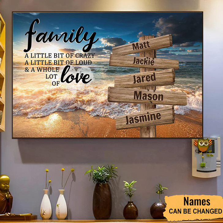 Personalized Canvas Family - A Little Whole Lot of Love Custom Name