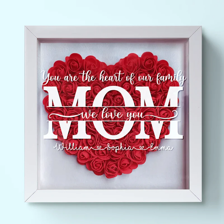 Personalized Gift For Mom You Are The Heart Of Our Family Custom Flower Box