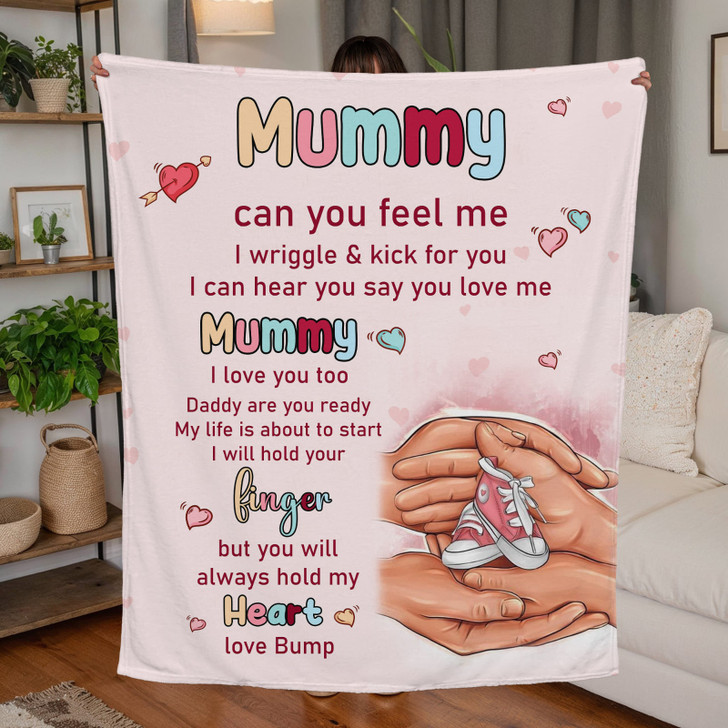 Personalized Fleece Blanket Gift for Pregnant Mom on Mother's Day