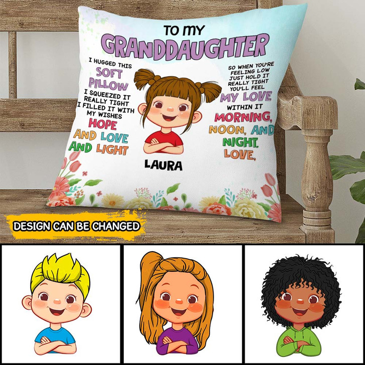 Personalized Cute Design Pillow Gift From Grandma to Child Home Decor Pillow