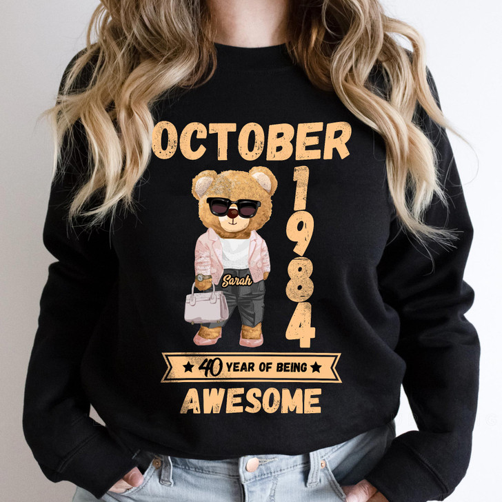 (Ship next day) Personalized Shirt Years Of Being Awesome Custom Cute Bear