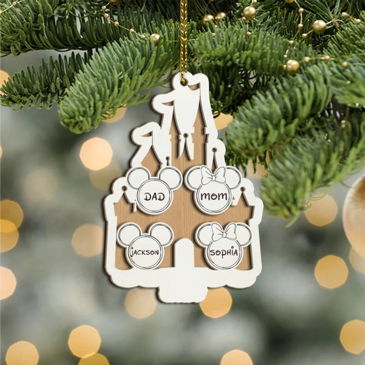 Personalized Mouse Gingerbread Family Wooden Christmas Ornament