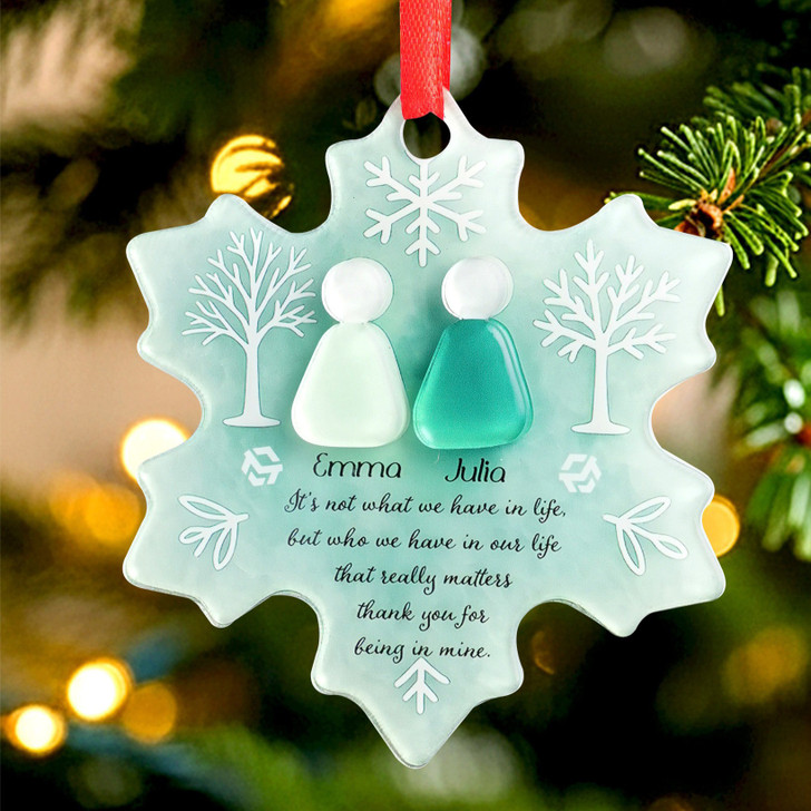 Personalized Besties and Friends  Acrylic Ornament