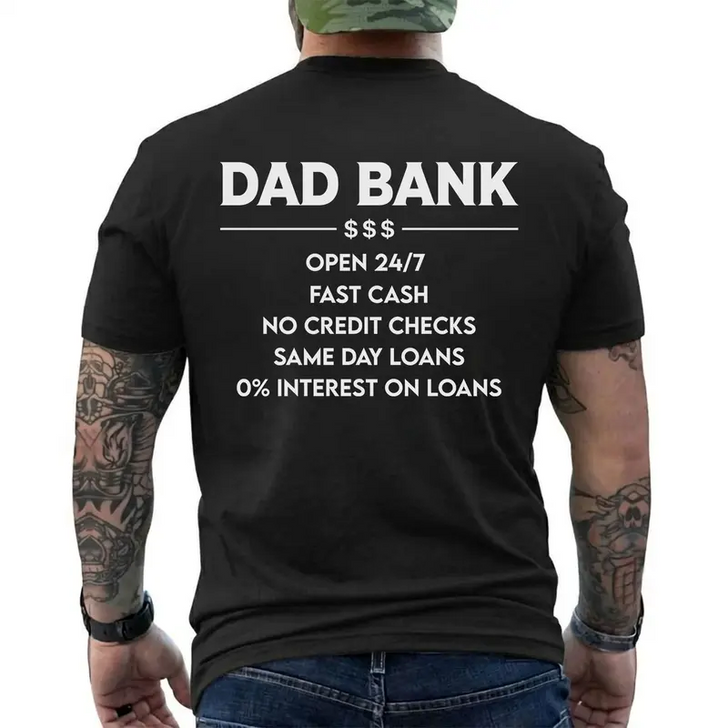 Bank T-Shirt for Dad Funny Family Humor Shirt
