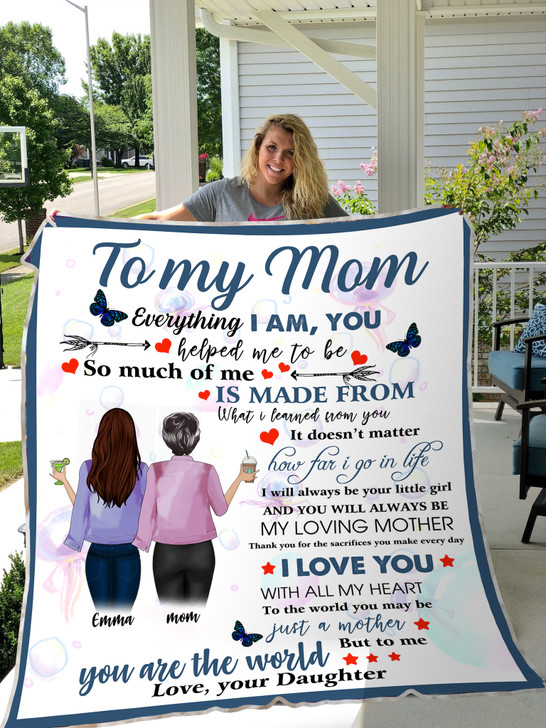 Personalized Gift For Mom From Daughter, To my Mom Blanket Always Be My Loving Mother