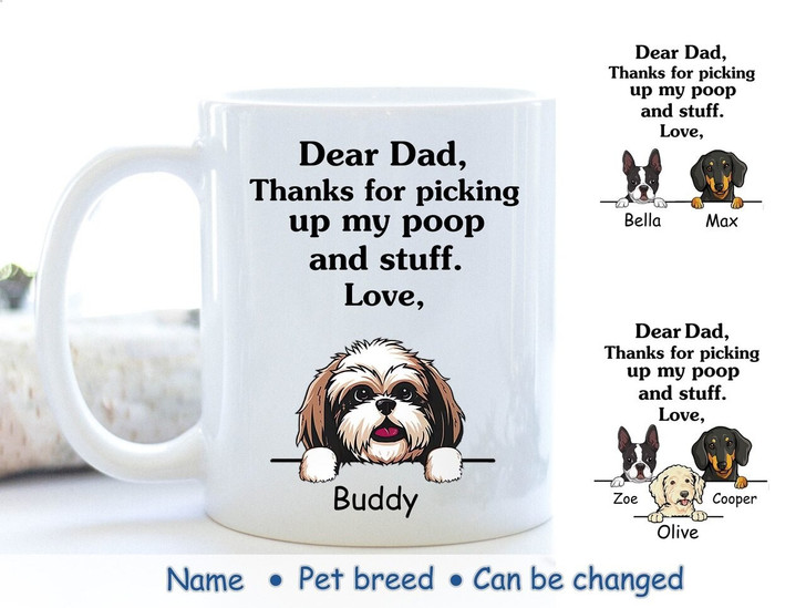 Personalized Dog Dad Cute Mug, Gift For Dog Lovers