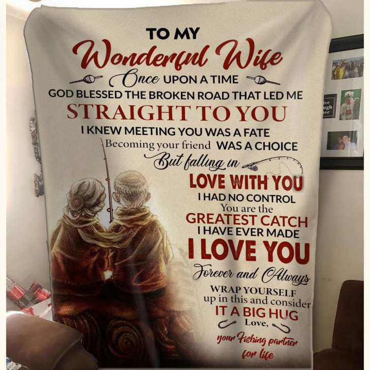 Anniversary Gifts For Wife Romantic To My Wife Blanket You Are My Greatest Catch Fishing