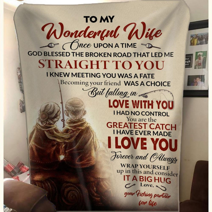 Anniversary Gifts For Wife Romantic To My Wife Blanket You Are My Greatest  Catch Fishing 