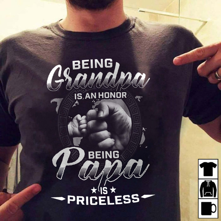 Papa Gifts Being Grandpa Is An Honor Being Papa is Priceless T-Shirt