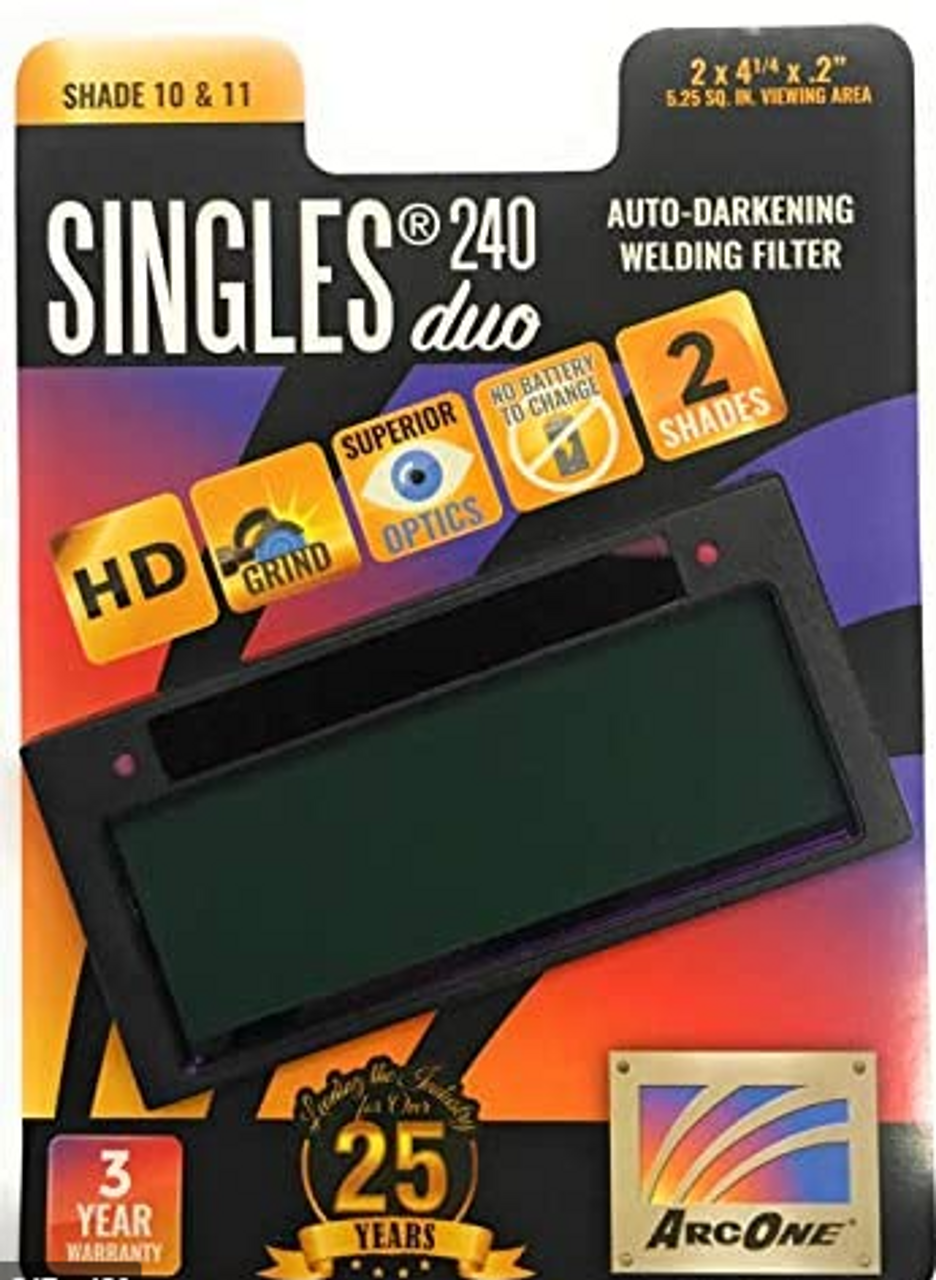 ArcOne S240 Singles 240 DUO (Shade 10/11) Auto-Darkening Filter 2 x 4.25 x  0.25" (ARO S240-10/11)