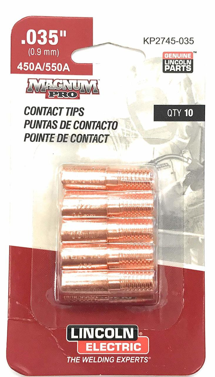 KP2745-035 Lincoln Contact Tip .035 (450/550 Amp) (10PK) - Welding