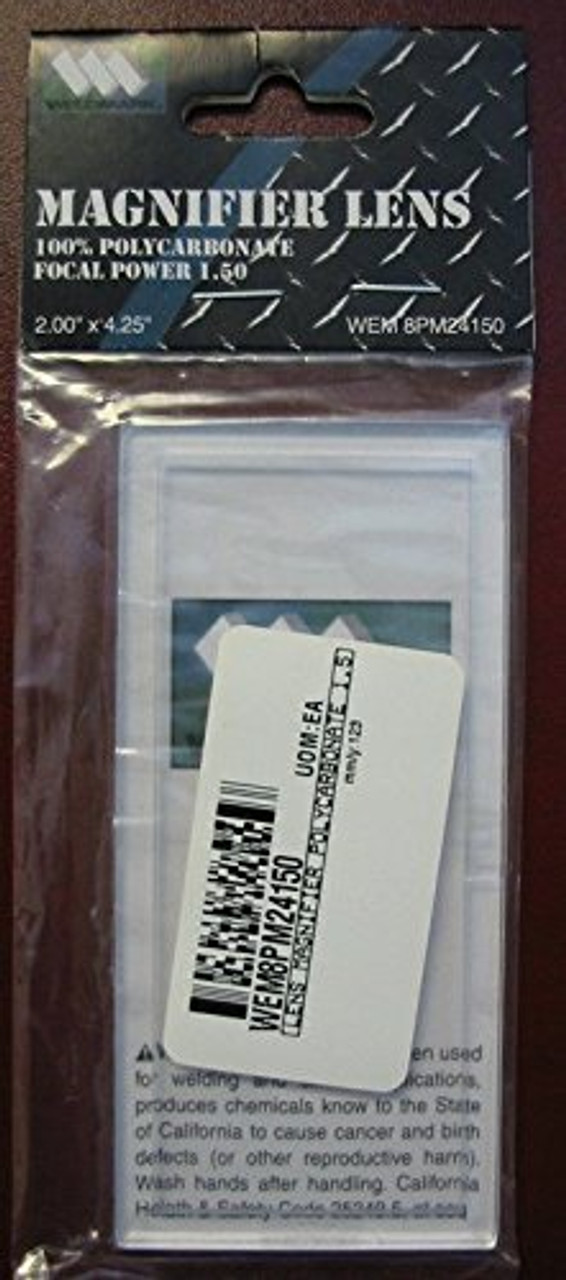 25 Pack Plastic Magnifier Plate Clear 2 in x 4.25 in Polycarbonate 1.25 Diopter 