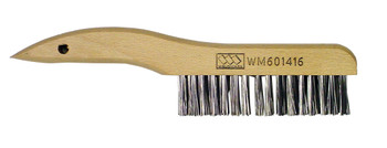 Weldmark Shoe Handle Scratch Brush, 4 x 16 Rows, Stainless Steel Wire WM601416