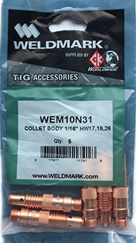 Weldmark 10N31 Collet Body, 1/16" (1.6mm) | PKG = 5 by CK Worldwide