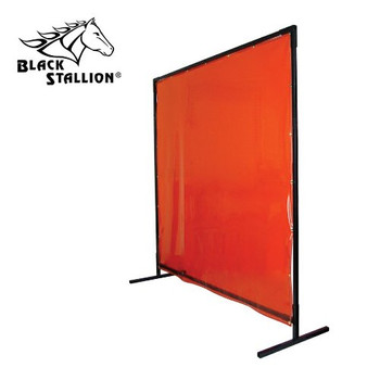 Revco 6X8VSQF1-ORA 6'X8' 14 mil.1 Panel Ornge Saf-Vu Welding Screen w/Quickframe