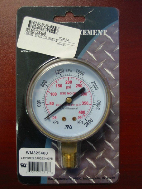 Replacement Pressure Gauge - 400Psi - 2.5" Weldmark Mig Nozzles and Contact Tips