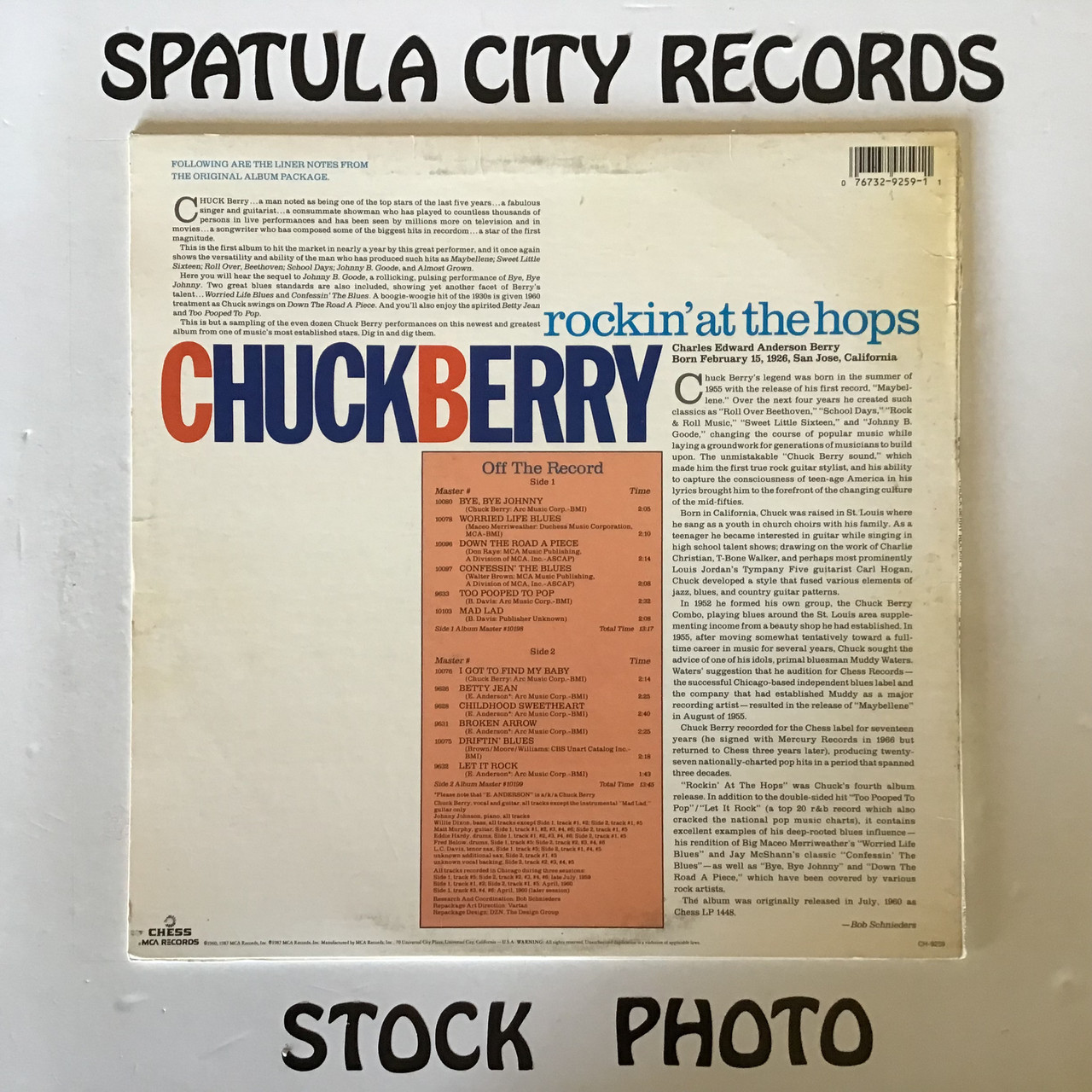 Chuck Berry - Rockin' At The Hop - MONO - vinyl record album LP
