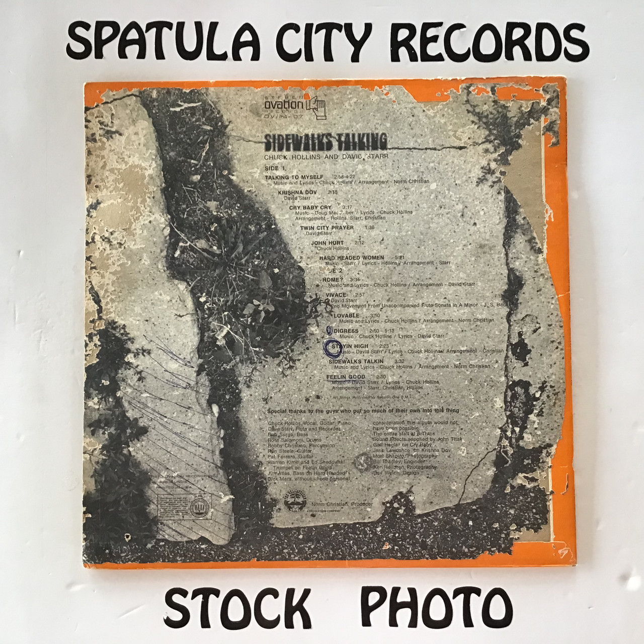 Hollins and Starr - Sidewalks Talking - vinyl record album LP